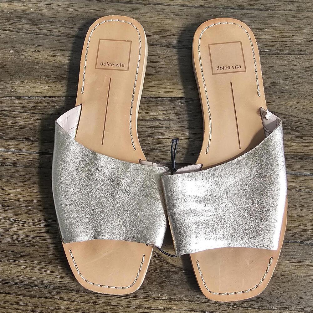 Dolce Vita Cato Slide Sandal Rose Gold Leather Women’s Size 6.5
